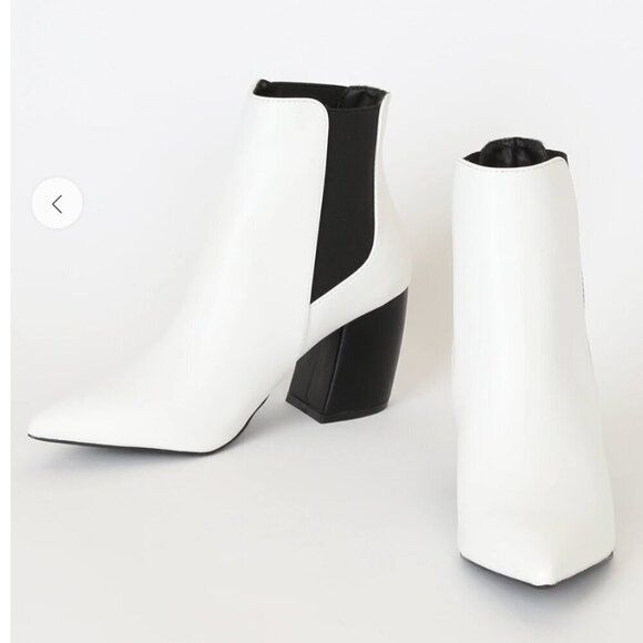Lulu’s Cecy White Pointed Toe Ankle Booties 9 - Picture 3 of 12